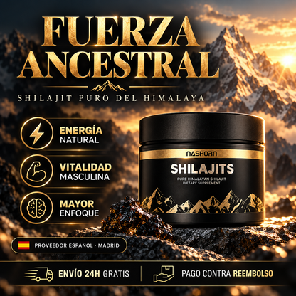 Shilajit puro del Himalaya para hombres que quieren rendir más en su día a día.